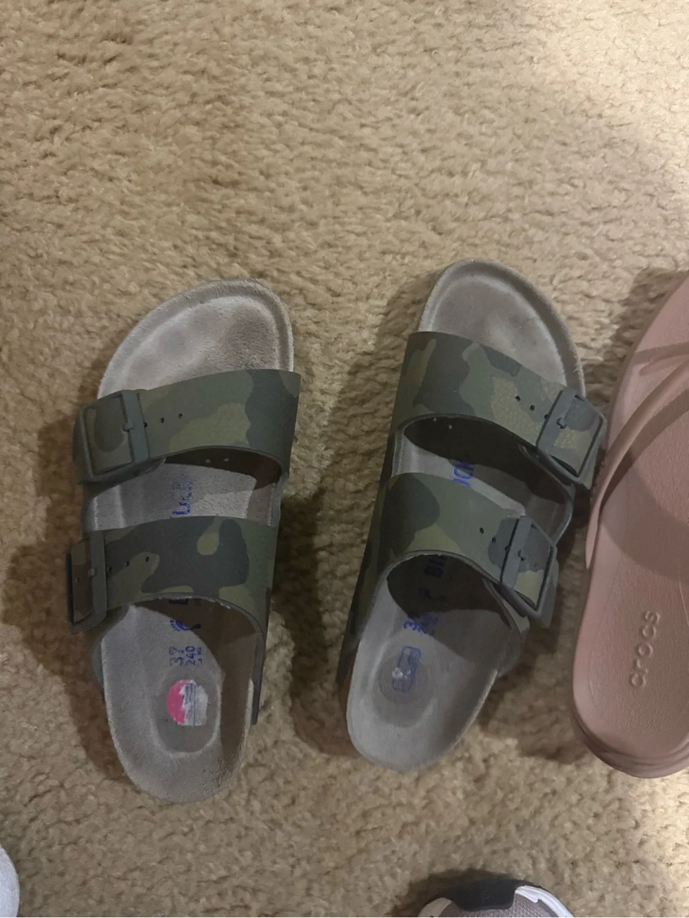 Birkenstock Kids Camo Double-Buckle Slide Sandals - Green